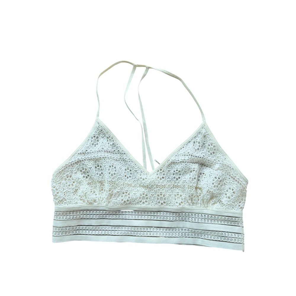 Floreat Loved‎ by Anthropologie Cream Lace Bralette Medium Ivory Boho Longline